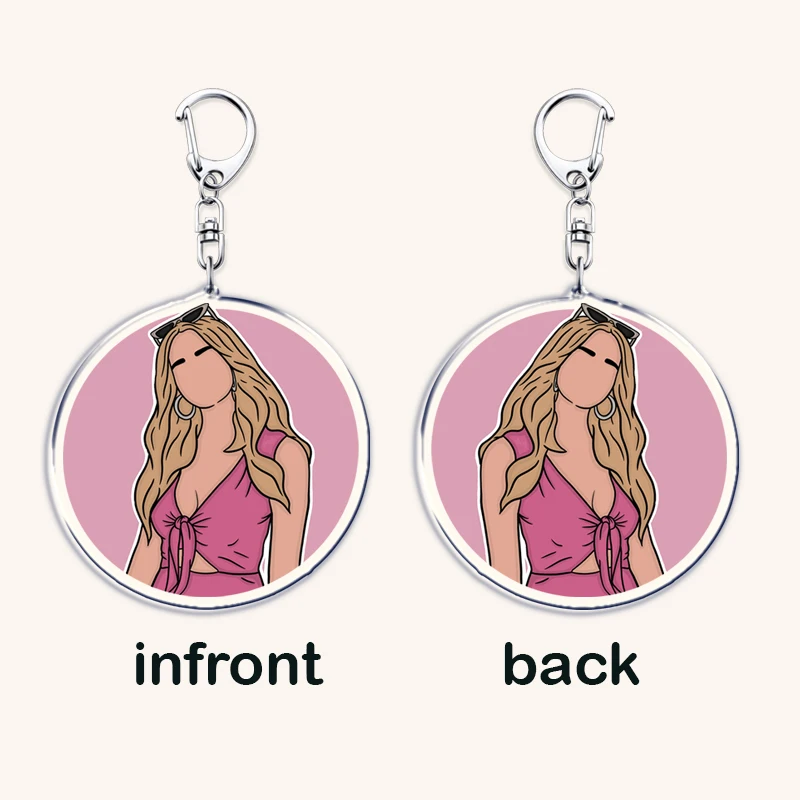 برنامج تلفزيوني شعبي جيني وجورجيا سلاسل المفاتيح للملحقات حقيبة ماركوس بيكر Keyrings مجوهرات الأصدقاء المشجعين الهدايا #5