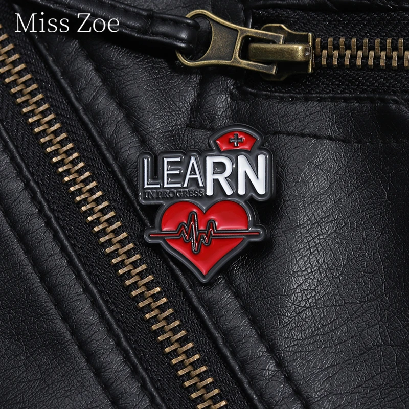 Learn In Progress Enamel Pin Funny Electrocardiogram Medical Care Brooch Lapel Backpack Badge Jewelry Gifts Forv Medical Student