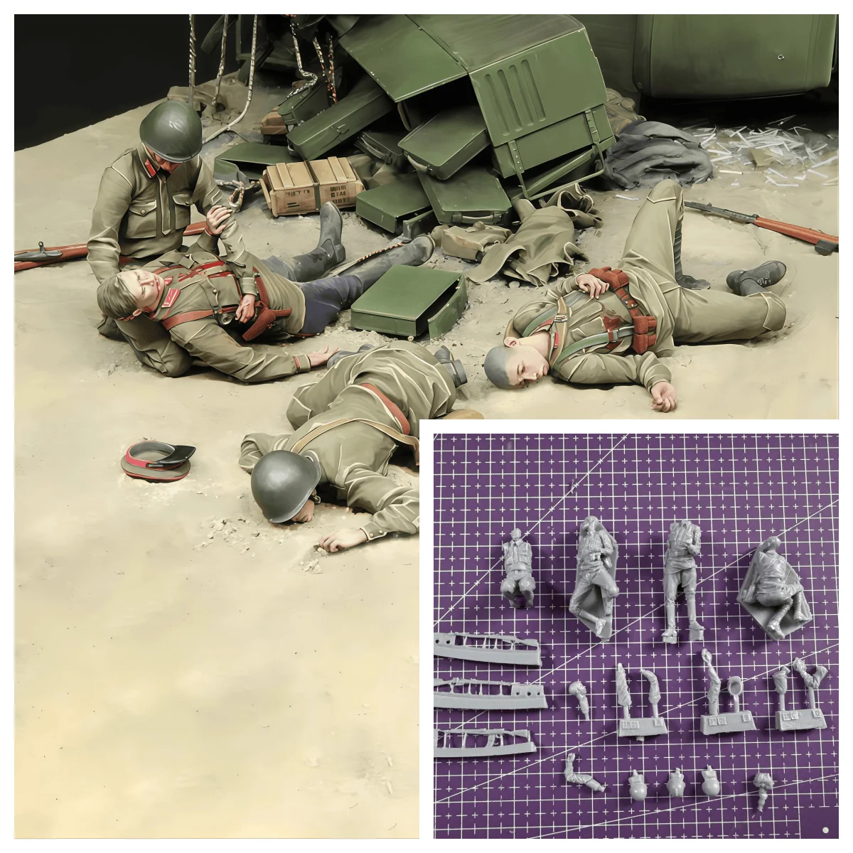 

1: 35 Die Casting Resin Model Assembly Kit, GK， 4 Resin Soldiers, Unpainted, Need To Be Assembled