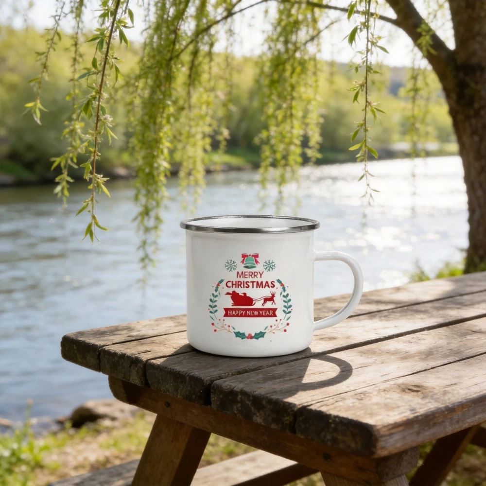 Taza de Desayuno Original Divertida de Esmalte para Té, Cerveza, Navidad, Tazas Raras de Café, Tazas Inusuales, Artículos de Bebida, Viajes, Bonitas