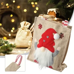 1pc Christmas Bag Candy Cookie Packaging Santa Claus Christmas Tote Bag Christmas Decoration 2024 Festive Party Supplies