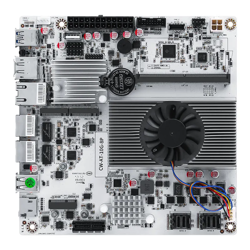 토폰 8베이 10G NAS 마더보드 인텔 i3-N300 N150 1*10G+2*2.5G LAN 포트 2*NVMe 2*SFF-8643 to 8*SATA 타입-C 방화벽 ITX 메인보드 썸네일 5