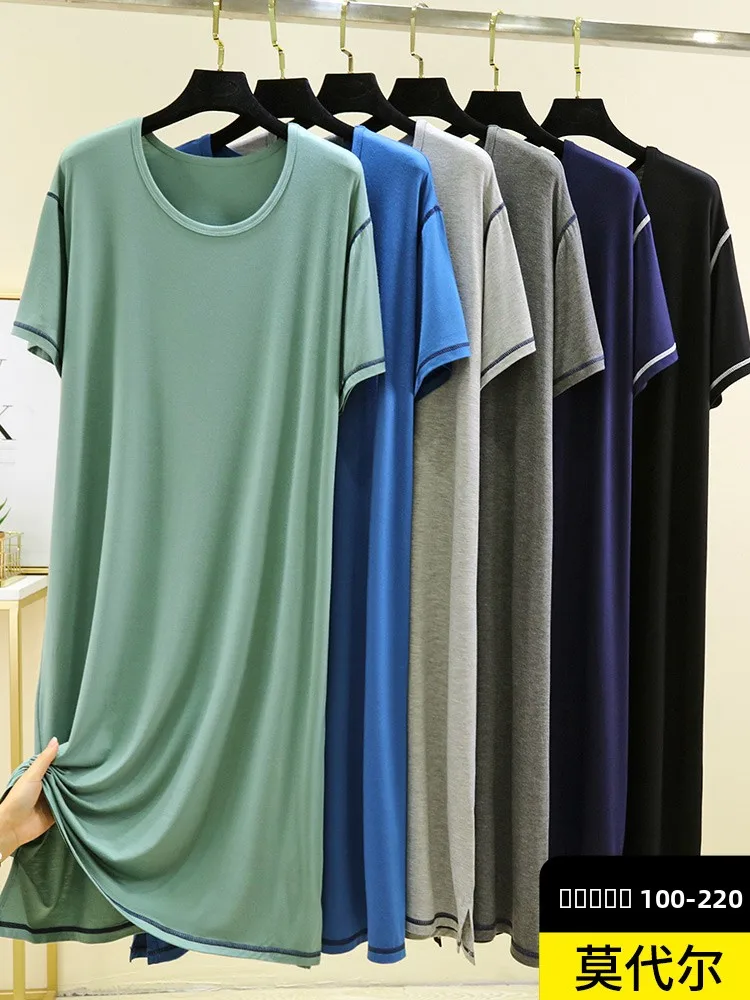 كول الإحساس مشروط الرجال Spwear الصيف قطعة واحدة ort Sve رقيقة رداء طويل بيجامة منتصف طول ملابس المنزل روب استحمام