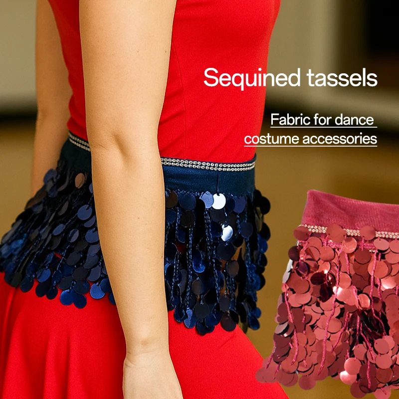 

1-5Yards Sequins Tassels Fringe Ribbon for Latin Stage Clothes Sequin Trimming Decor Tassel Fabric DIY Arts Sewing Accessories