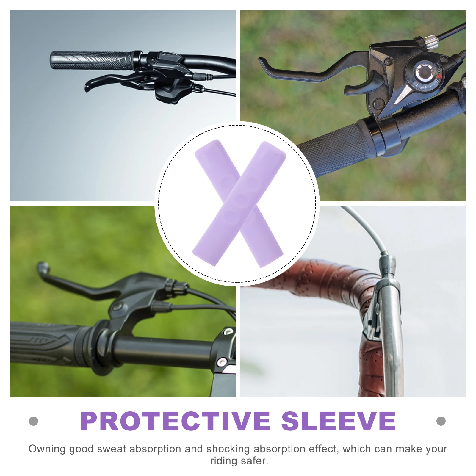 

1Pair Bike Handlebar Covers Made of Silicone Long-Lasting Sweat-Absorbing Mountain Bike Brake Sleeve for Smooth Riding