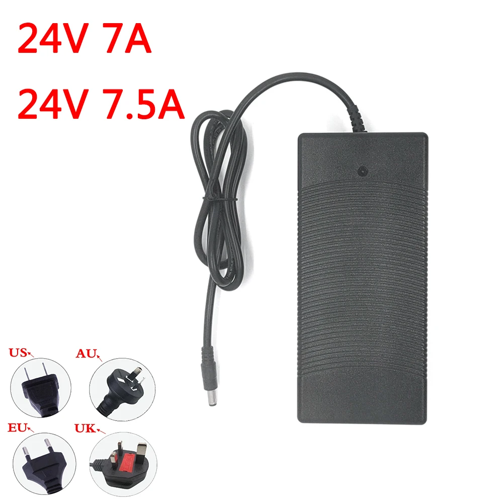 

24V 7A 7.5A Universal Power Adapter Supply AC To DC Adaptor 220V To 24 V Volt Switching Adaptador 5.5*2.5mm