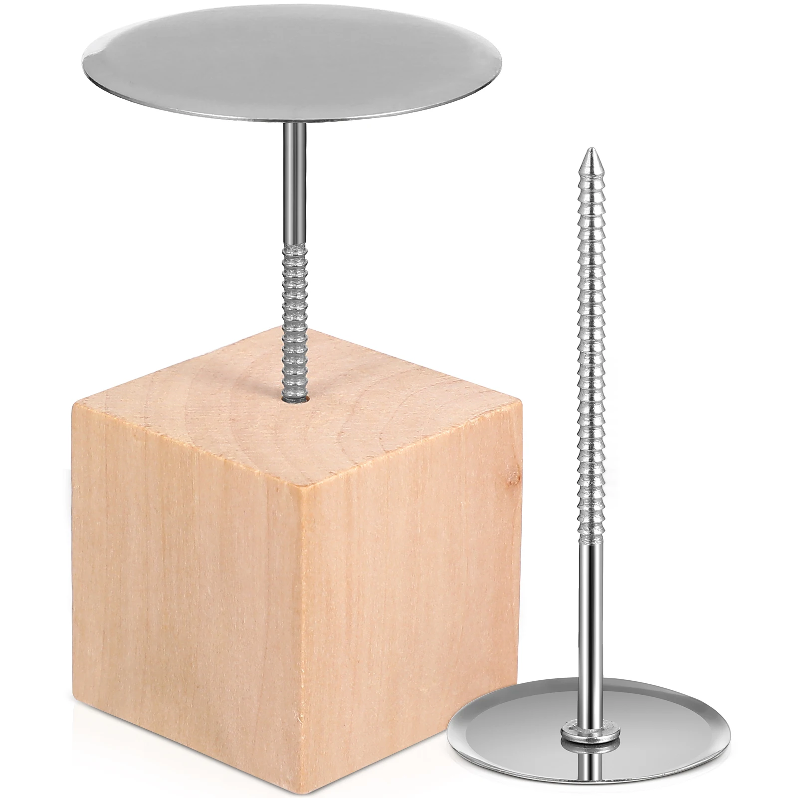 

1 set Stainless Steel Cake Flowers Nails 32mm 50mm Decorative Tools DIY Cake Decorating Supplies Set with Wooden Holder