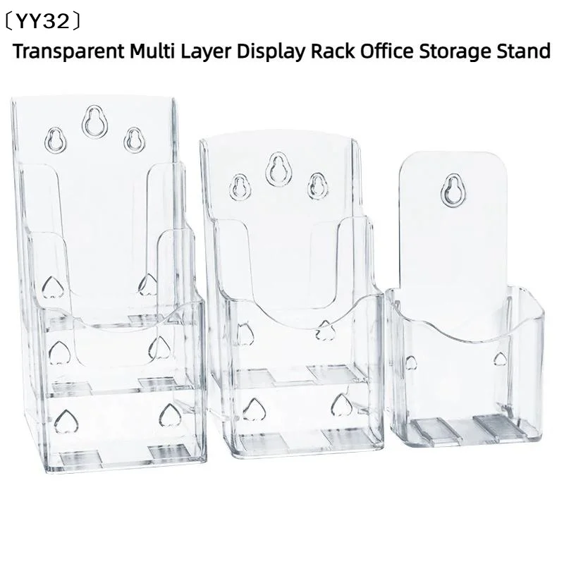 A6 1/2/3Layers Brochure Holder Clear Flyer Menu Paper Card Stand Display Rack Card Storage〔YY32〕
