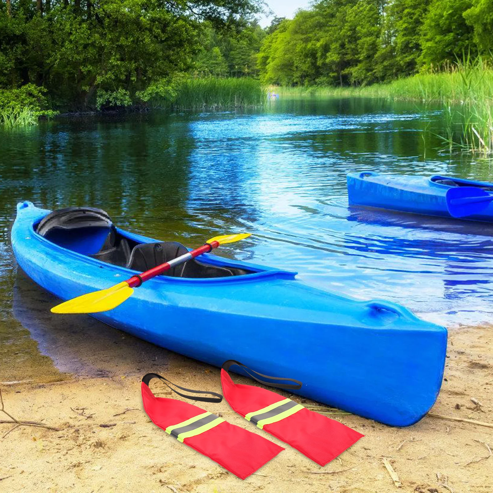 

2 Pcs Safety Flags Kayak Accessories Reflective Travel Banner Foldable Lightweight for Canoe Boat Towing Trailer