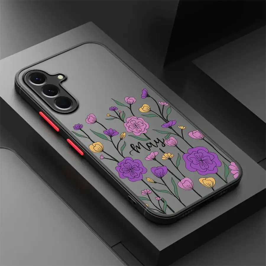 Чехол с цветами лаванды для Samsung Galaxy A25 A26 A52 A56 A22 A21s A54 A34 A24 A35 A36 A73 A53 Задняя крышка телефона