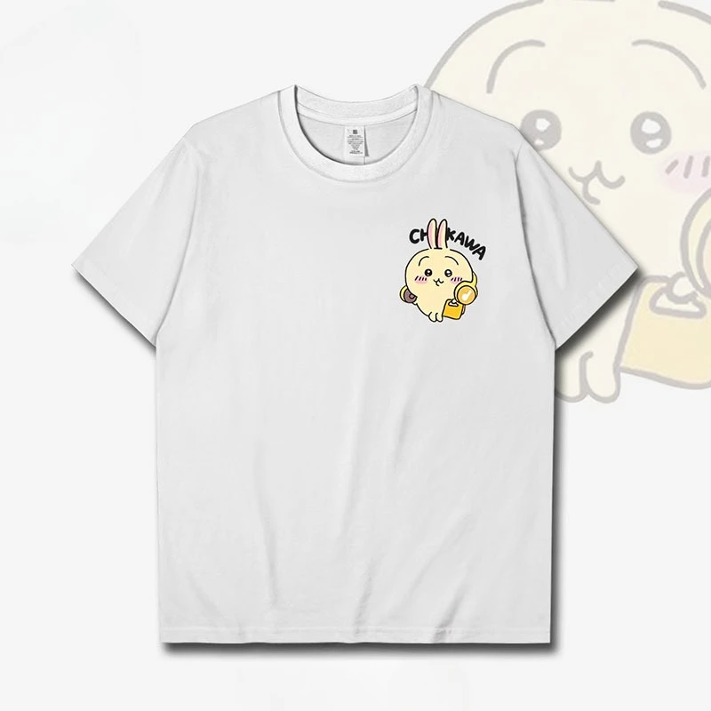 Chiikawa Cute Character Fan Merch T‑Shirt Unisex O‑Neck Loose‑Fit Casual Summer Short‑Sleeve Youth Harajuku Streetwear Daily Top