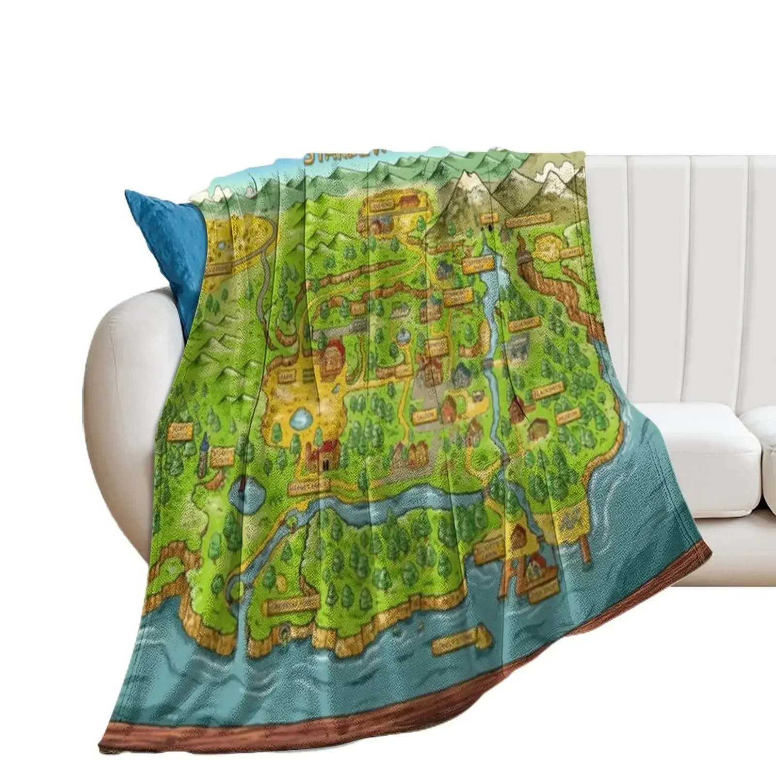 

Stardew Valley Map classic Throw Blanket wednesday Vintage Blankets For Sofas Blankets