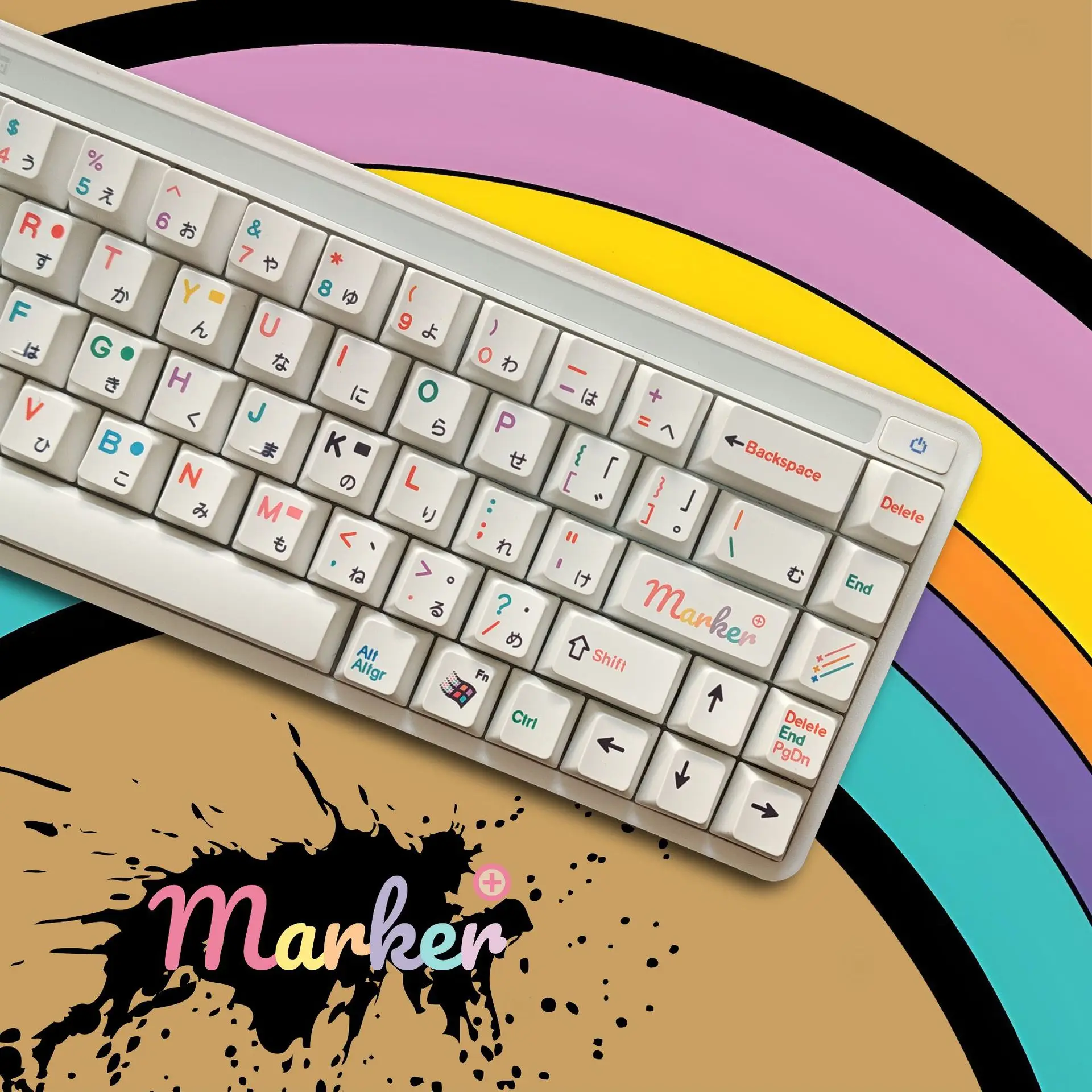 Marker Pen Theme PBT Sublimation Original Keycap Original Height Opacity Adaptation 61/68/84/87