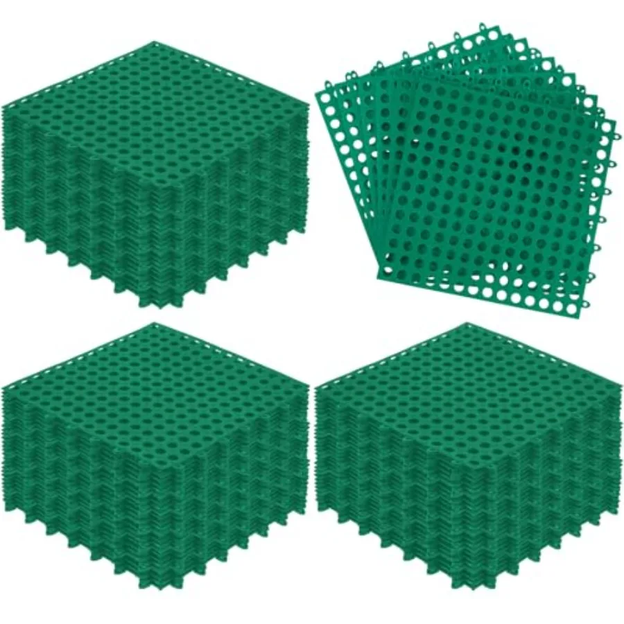 

50 Pcs Modular Interlocking Floor Mats Drainage Tiles Pool Floor Mat 11.8'' x 11.8'' Non Slip TPE Soft for Outdoor Shower house