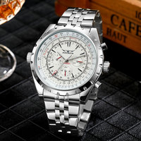 JARAGAR Original Replica Big Dial Multifunctional Automatic Man Watches Stainless Steel Vintage Mechanical Waterproof Male Wrist