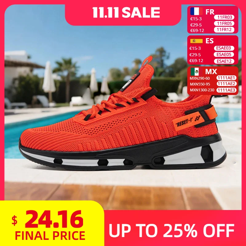 

Baasploa Running Shoes For Men 2025 Lightweight Casual Men's Designer Mesh Sneakers Lace-Up Male Outdoor Sports Walking Shoe