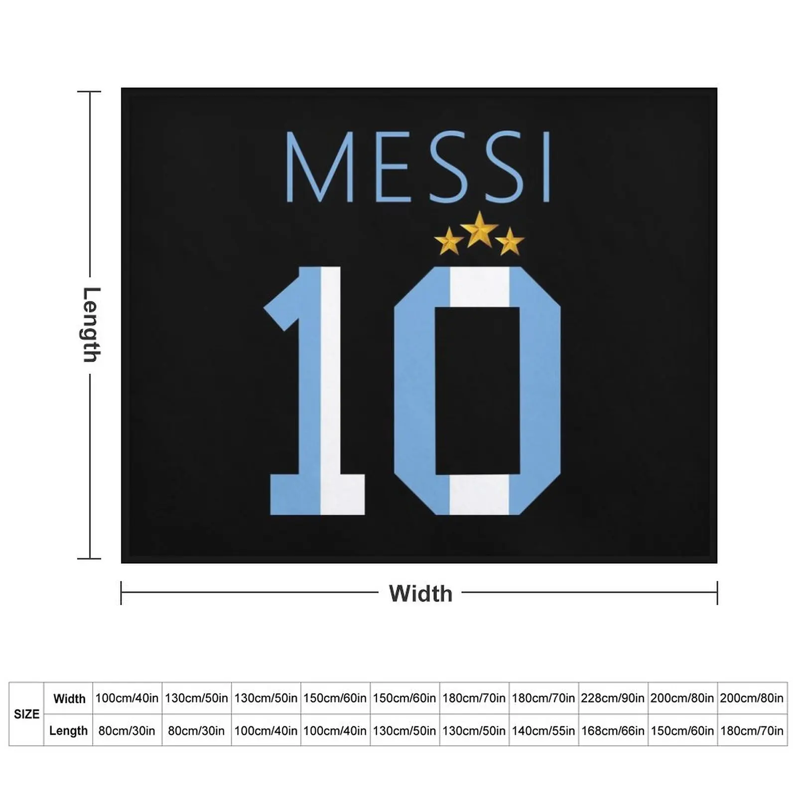 Messi argentina number 10 with 3 stars ver 1 Throw Blanket Plaid on the sofa sofa bed Travel for sofa Blankets