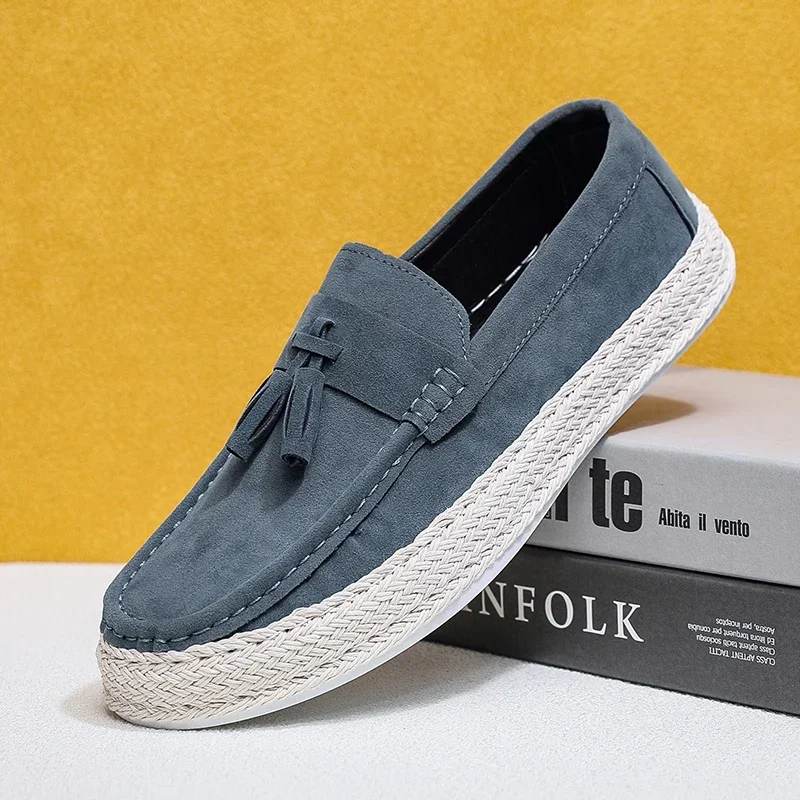 

Модные мужские лоферы, удобная замшевая мужская повседневная обувь, дышащая обувь на плоской подошве, легкие прогулочные туфли без шнуровки для вождения, обувь для ленивых