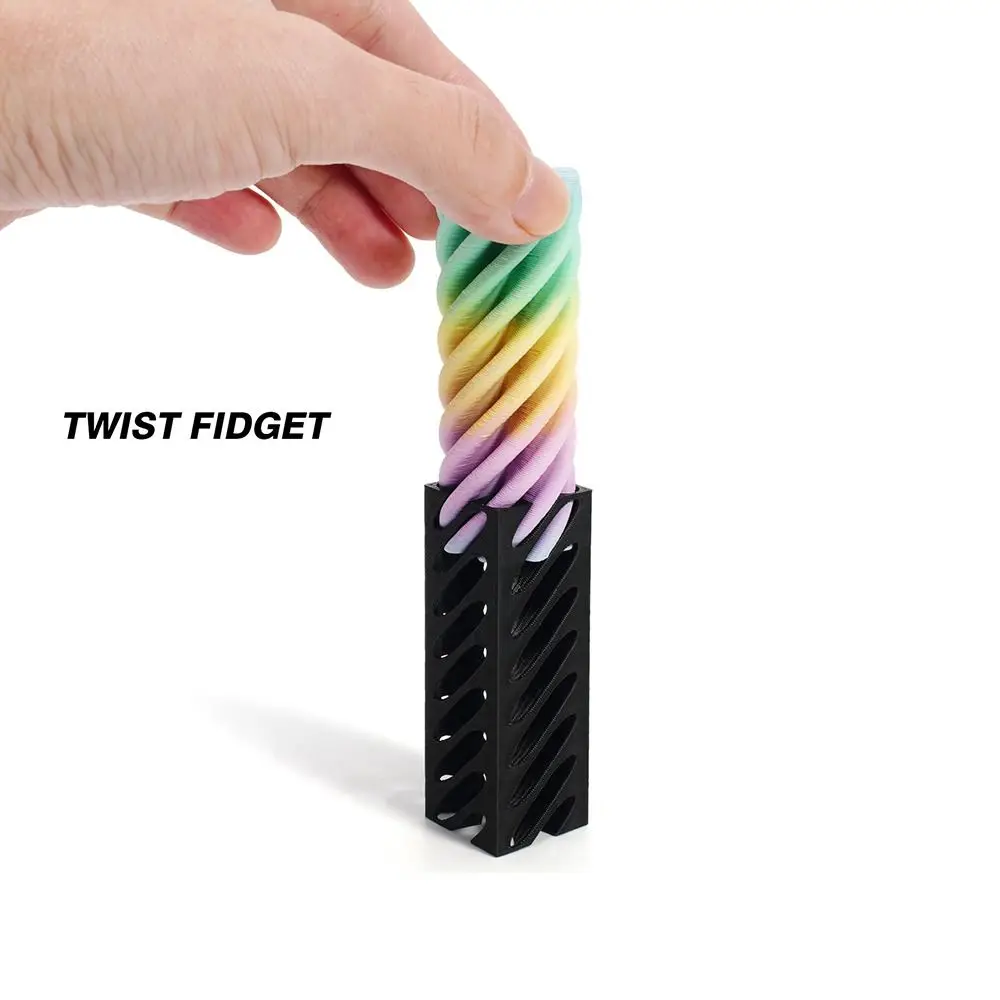 3D Printed Pyramid Impossible Pass-through Sculpture Square Pillar Helix Screw Fidget Toy Spiral Cone Decompression Ornament