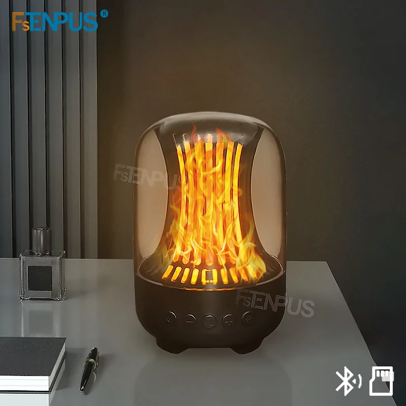 

Fstenpus LED Fashion Flashing Flame Lights Portable Lighting Ourdoor Bluetooth Speaker Novelties Night Light For Grill Party