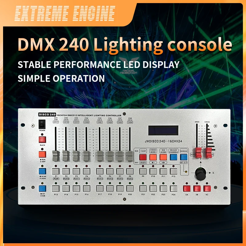 DMX240 Controller 16 Channels Moving Head Light Beam Laser Effect Lights Par Lighting Stage DJ Disco Party Show Dimming Console