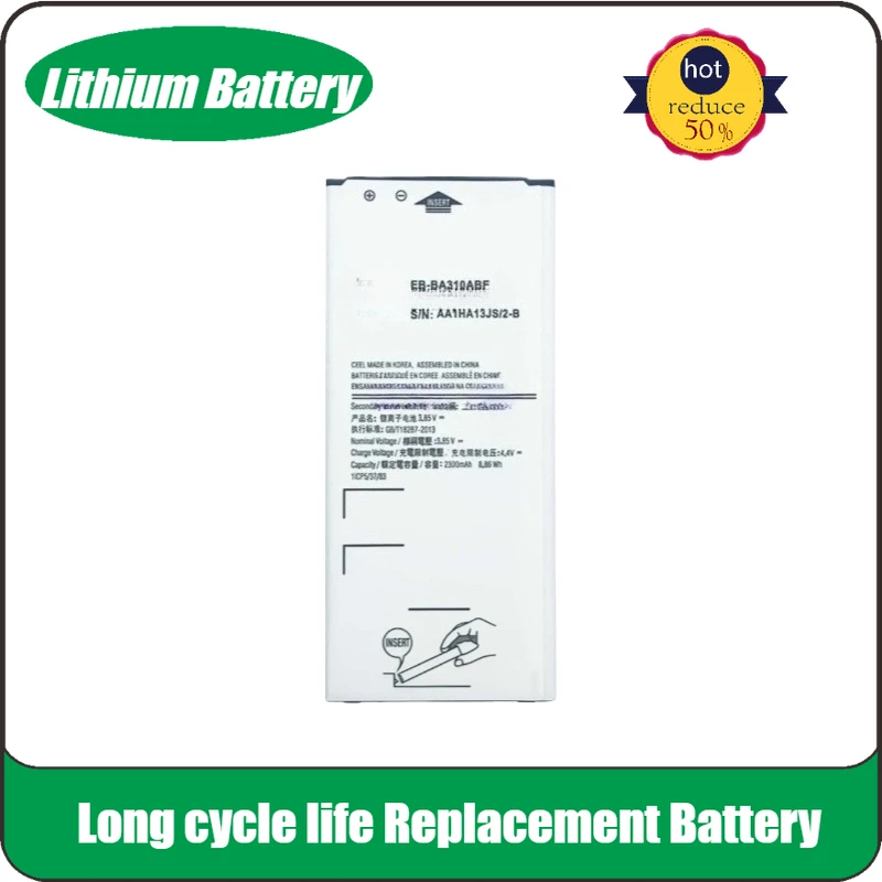 

New Replacement Battery EB-BA310ABE 3.85V 2300mAh For Samsung Galaxy A3(2016) A310 A310M A310Y SM-A310F A500 A510 A520 A520F