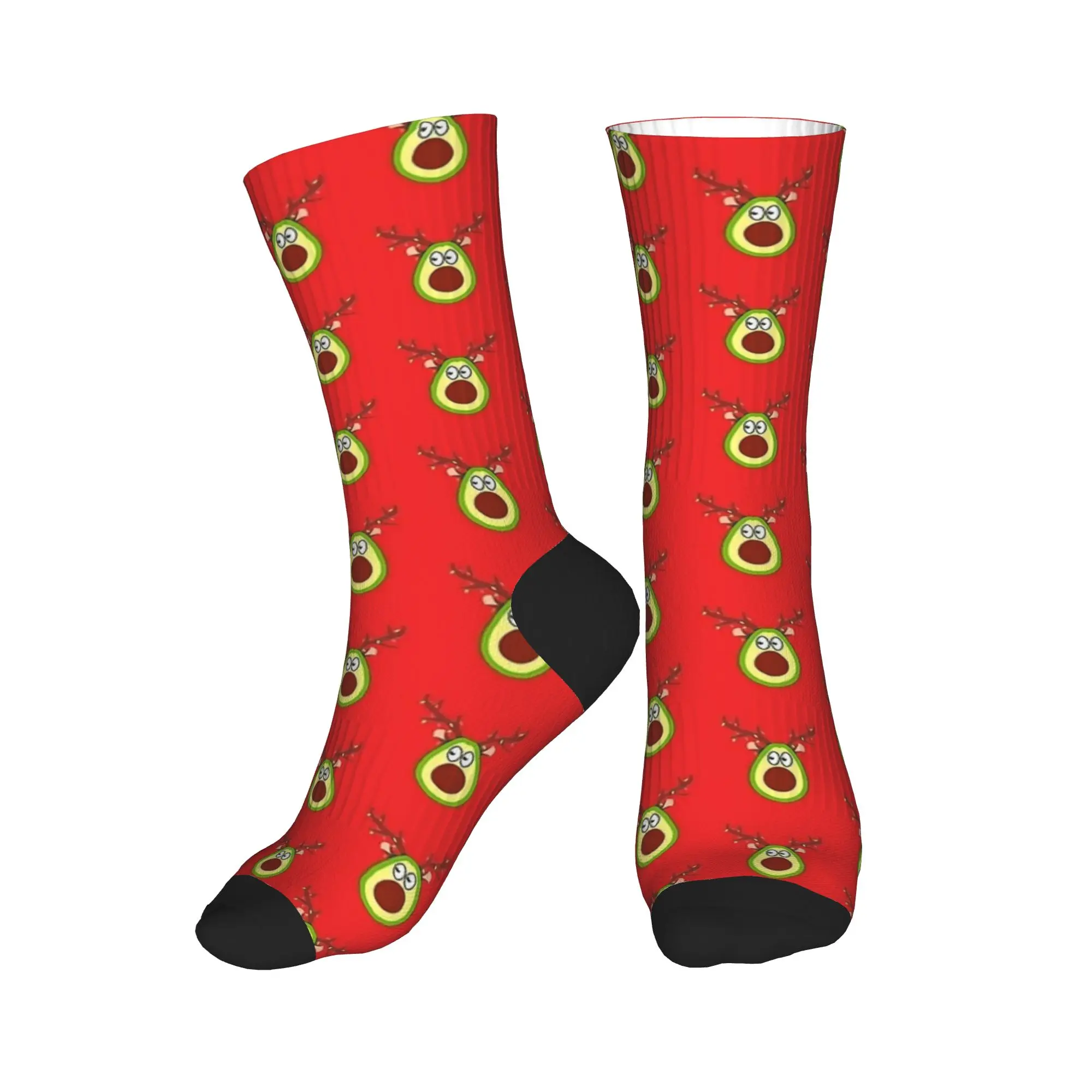 面白いビーガンアボカドクリスマスルドルフトナカイソックスデザインストッキング抗男性靴下高品質秋ヴィンテージアウトドアソックス