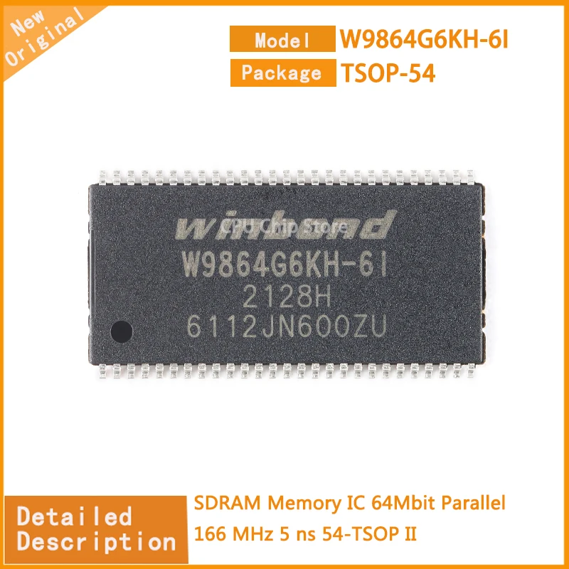 5 unids/lote nuevo Original W9864G6KH-6I W9864G6KH memoria SDRAM IC 64Mbit paralelo 166 MHz 5 ns 54-TSOP II