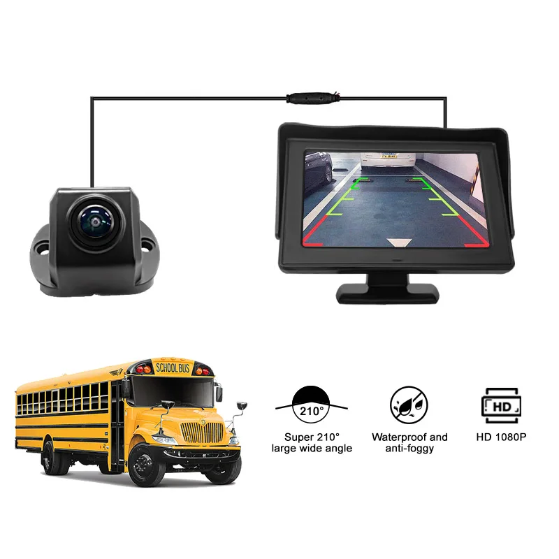 AlwayCare Backup Reversing Camera Waterproof Night Vision Wide Angle Rear View Camera 4 Pin Connector RV Camper Truck Trailer