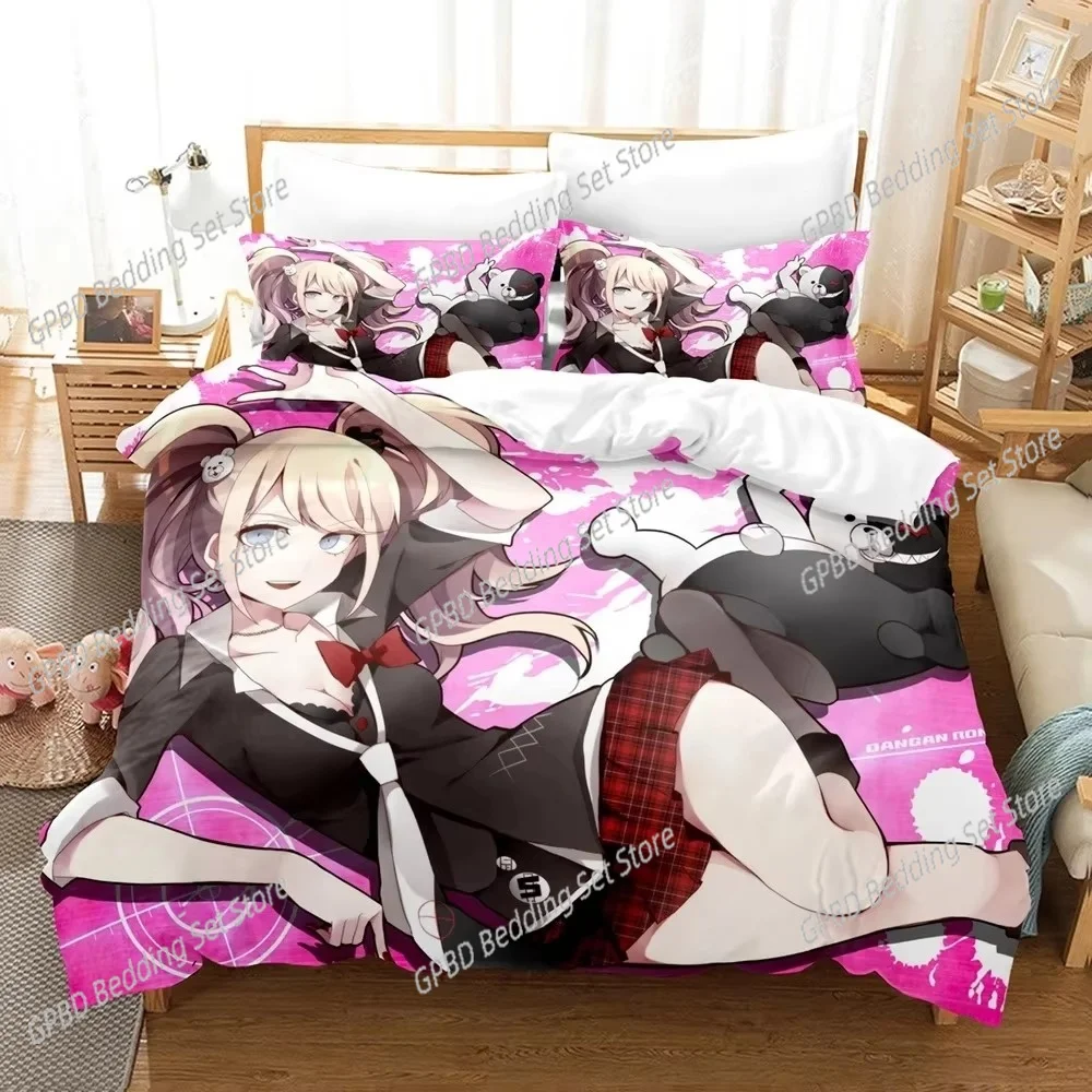 

3D Print Anime Danganronpa Bedding Set Double Twin King Duvet Cover Comforter Pillowcase Boys Girls Adults Bedroom