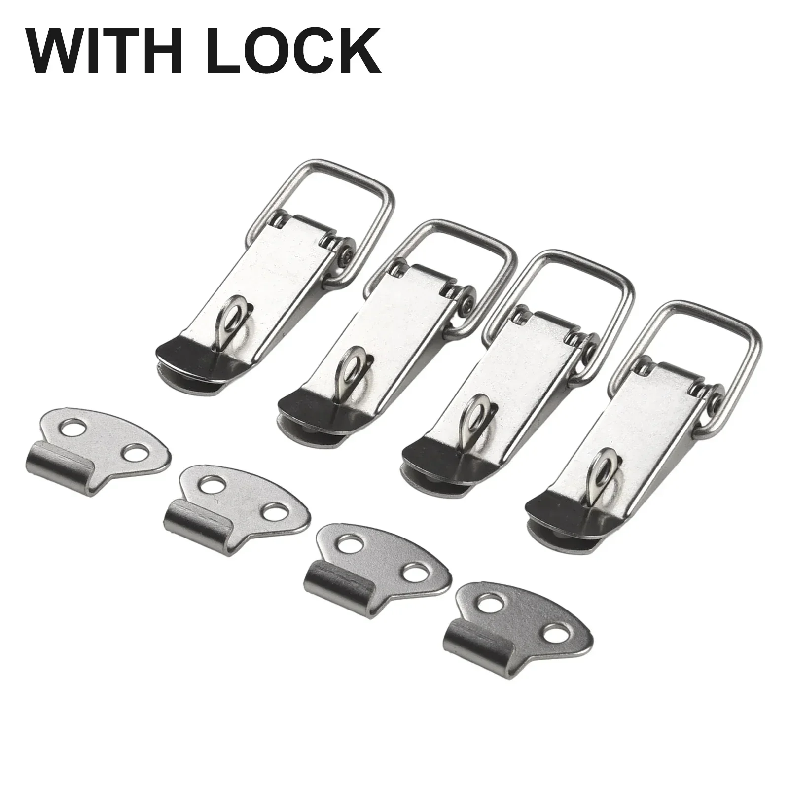 Heavy Duty Cabinet Handle Lock, Stainless Steel Toggle Latch Catch, Long lasting and Rustproof, 4PCS Pack for Secure Closure