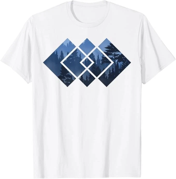 Forest Nature Square T-shirt Comfortable and Breathable Soft Fashionable Funny Daily Sports Wear Men's Clothing Men Tee