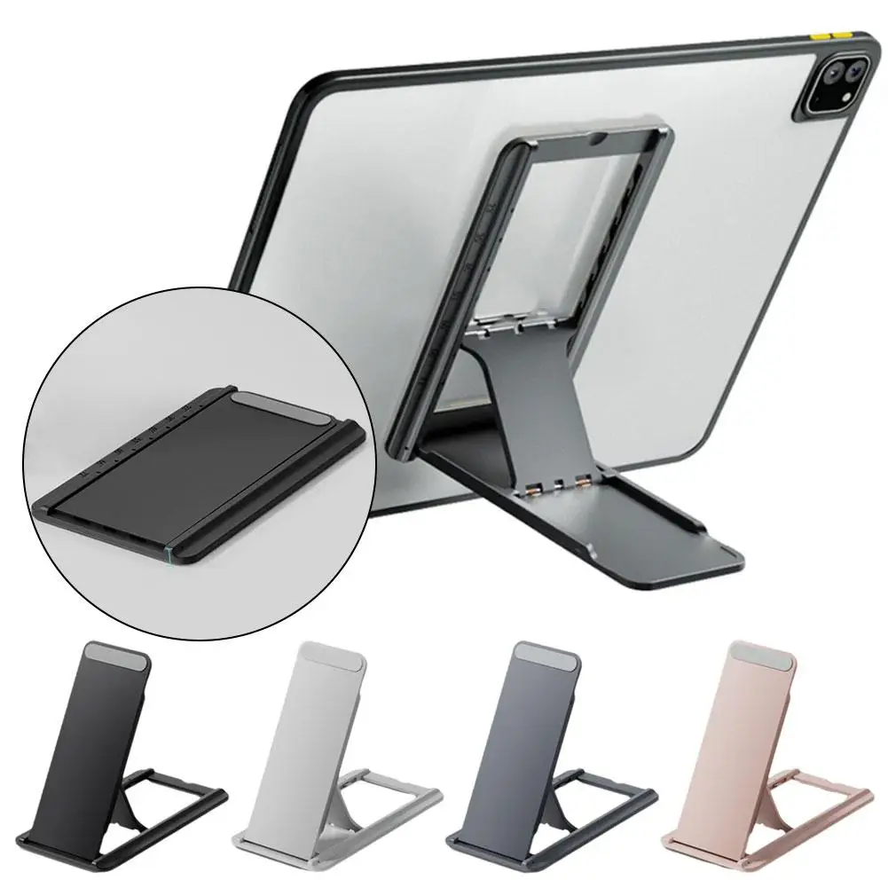 Nieuwe Universele Draagbare Tablet Stand Opvouwbare Opslag Beugel Tablet Stijl Creatieve Creatieve Desktop Stand Zelfklevende Sticky V1E2