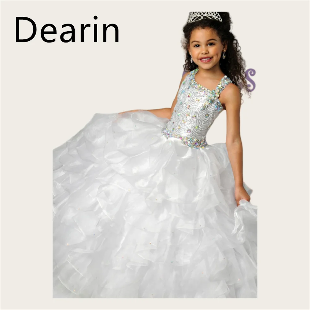 

Dearin Asymmetrical A-line Floor length Skirts Fold Draped Tulle Flower Girl Dresses