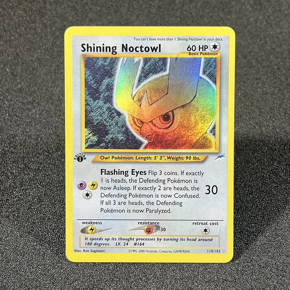 Pokémon Foil Flash Cards Neo Destiny Shining Charizard Mewtwo Light Dragonite Dark Gengar Customized Cards Game PTCG Proxy