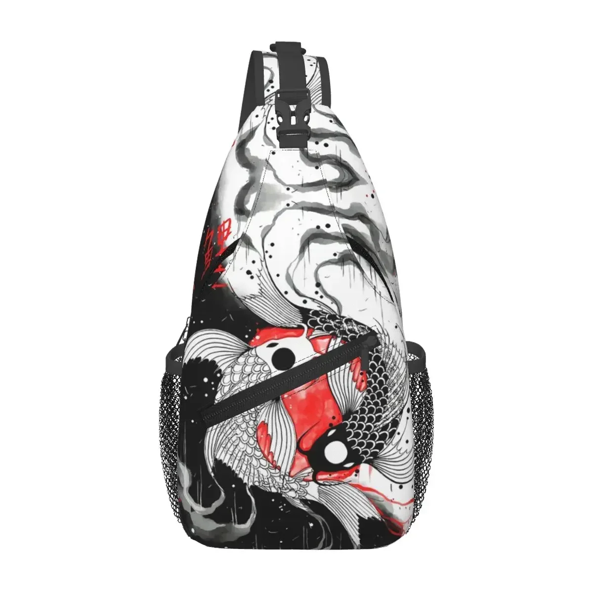 

Koi Fish Yin Yang Crossbody Chest Bag Men Sling Crossbody Backpack Chest Bag Traveling Hiking Daypack Shoulder Bag