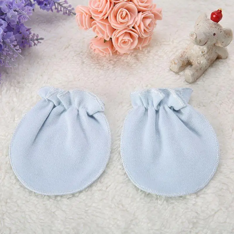 

95AE 3 Pairs Unisex Baby No Scratch Mittens Gloves for 0-6 Months Baby Infant for Newborn with Elastic Cuffs