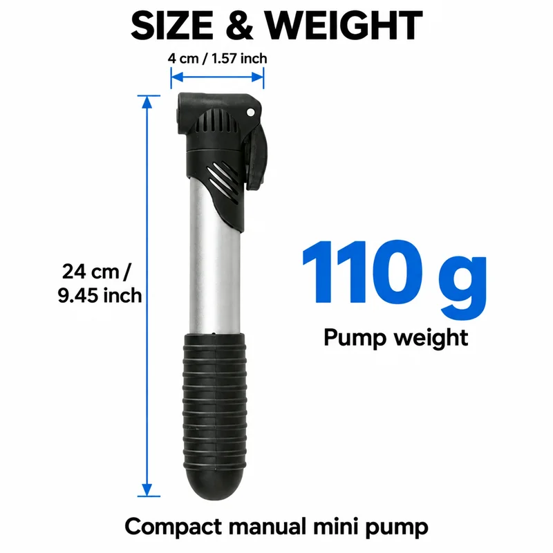 Road Mountain Bike Stainless Steel Pump Retractable Beautiful Mouth French Mouth Portable Mini Bicycle Pump