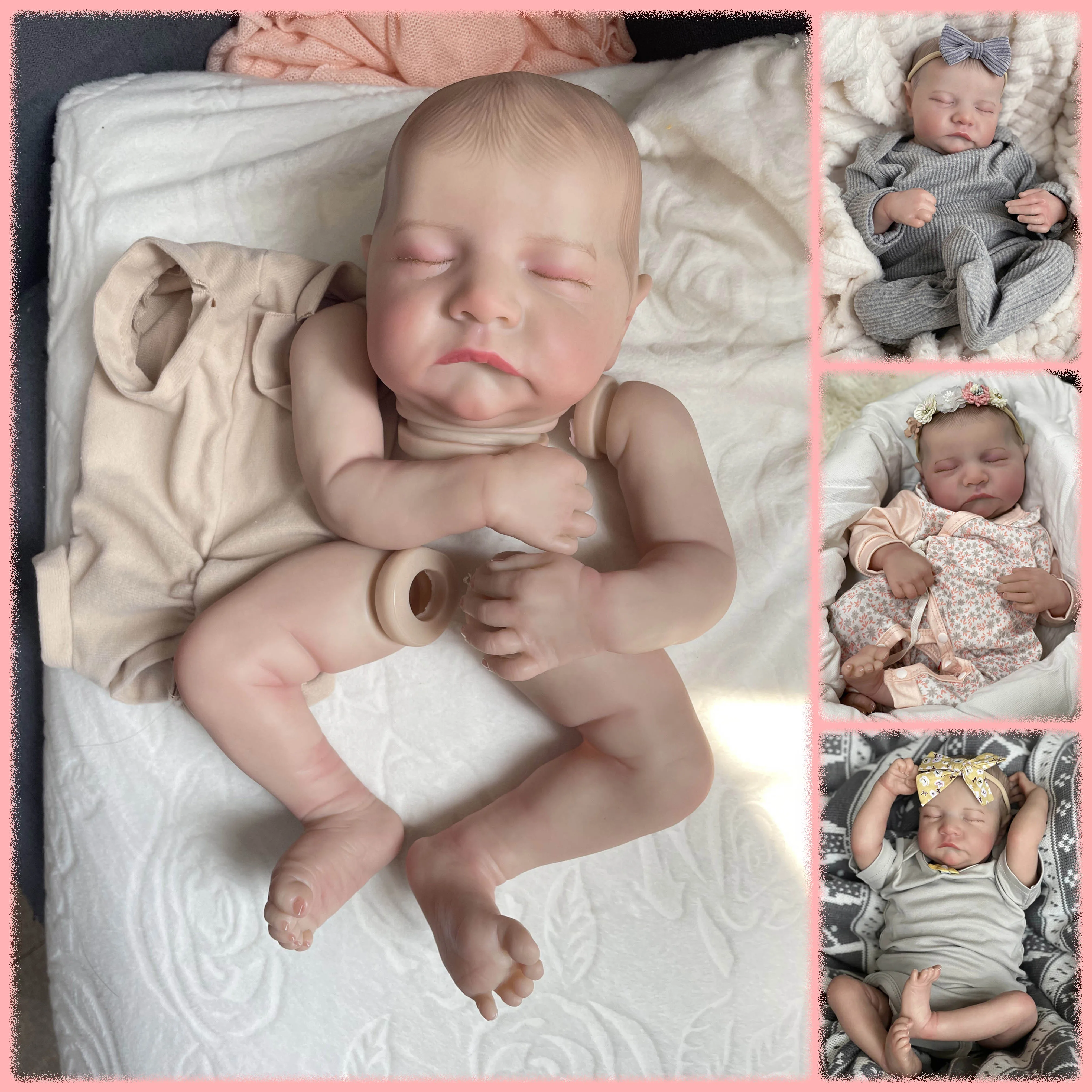 

19-дюймовый комплект куклы Levi Sleeping Reborn, реалистичная 3D-кожа, многослойная живопись, детали куклы с видимыми венами, волосы на руках