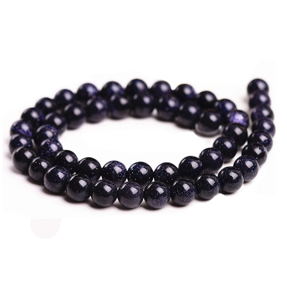 

48pcs Blue Sandstone Beads Smooth Polished 8mm Stones for DIY Jewelry Earrings Necklaces Hand Ornaments Aquamarine Tourmaline
