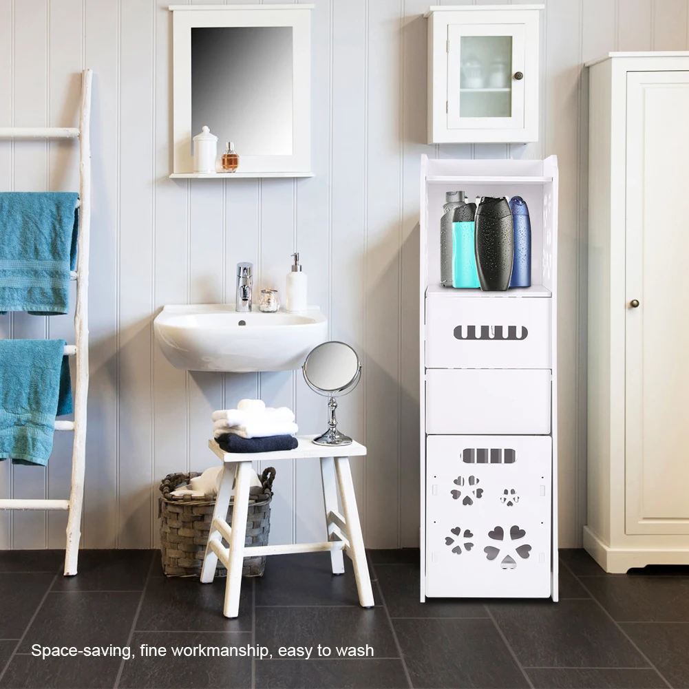 

Cabinet Wood Plastic Board Corrosion Resistant Waterproof 3 Layer Bathroom Shelf Cabinet Waterproof Bathroom Cabinet Cabinet