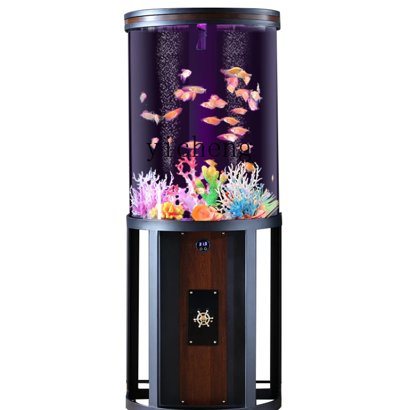 

Small Household Floor Smart Lazy Change Water Acrylic Cylinder Aquarium