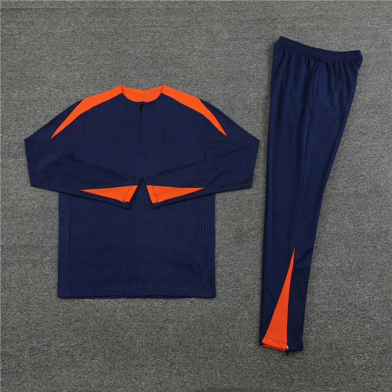 2425 Men sports set Netherlands soccer Trainingwear Jerseys Kit Tops and trousers Leisure, autumn and winter Half zip sportswear