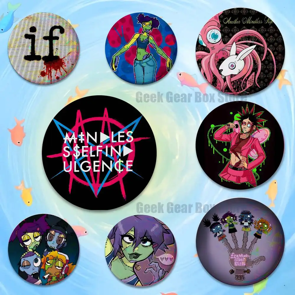 S-Sally Face Laser reflective round badges pins bag clothing decorations collectibles gifts for friends