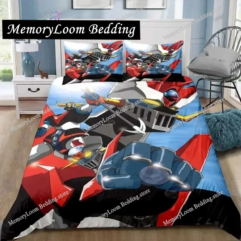 

Mazinger z UFO Robot Grendizer Bedding Set Single Twin Full Queen King Size Bed Set Adult Boys Bedroom Anime Bedding Gift