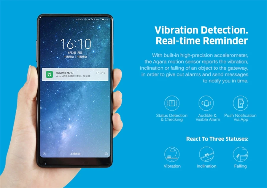 Aqara Smart Vibration Sensor Zigbee Motion Shock Sensor Detection Alarm Monitor Built-in Gyro For Home Safety Mi Home App