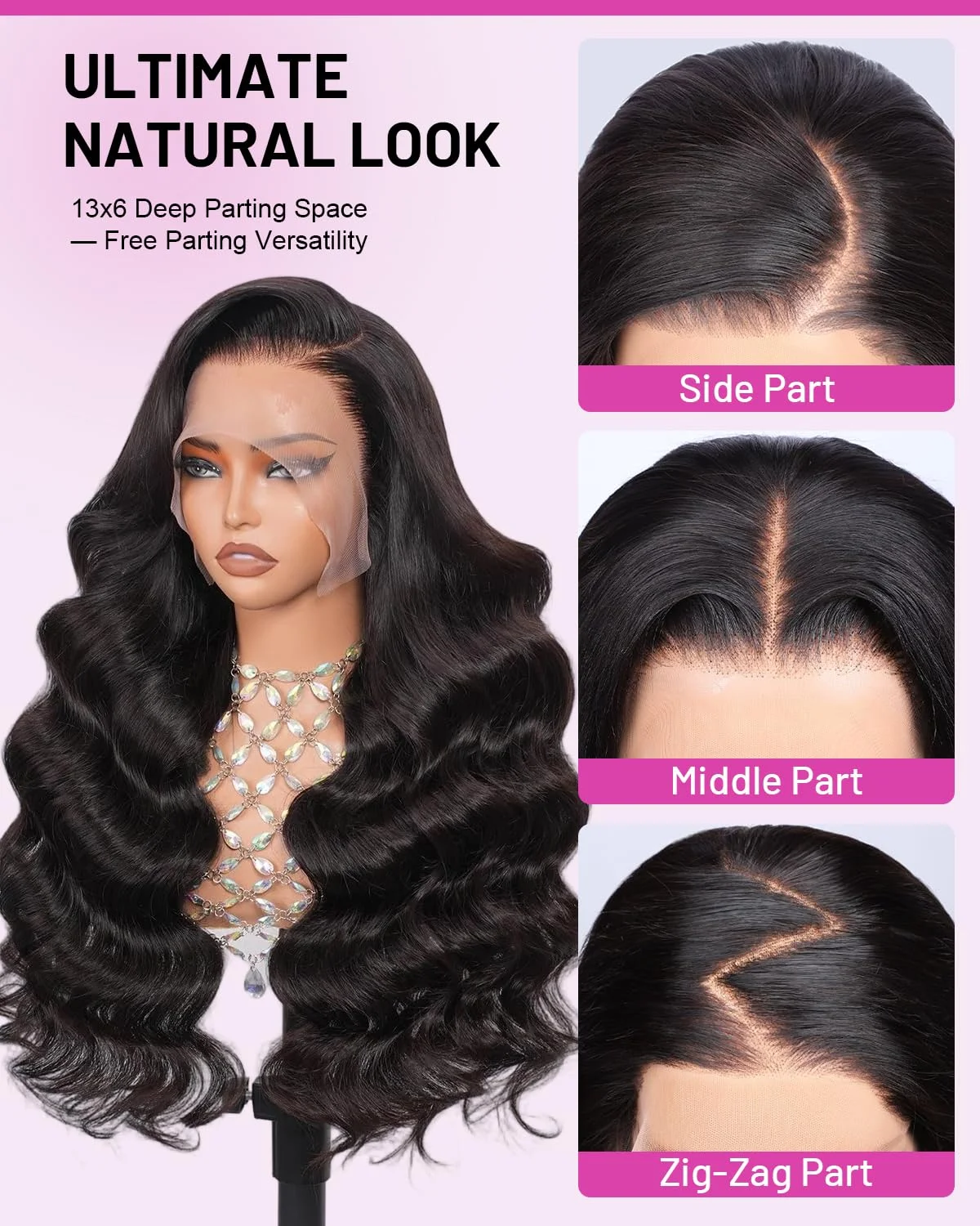 Body Wave Lace Front Wig Human Hair Pre Plucked 36 Inch 13x4 13x6 HD Transparent Lace Frontal Glueless Remy Brazilian Wig 250% Density Natural Hairline