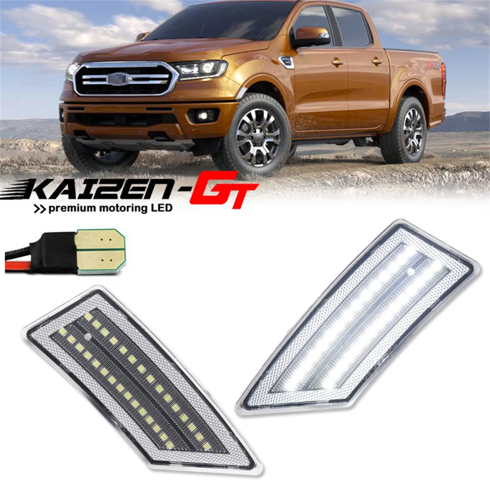 

Car LED Front Side Marker Turn Signal Lights Parking Lights For Ford Ranger XL XLT Lariat 2019 2020 2021 2022 Fender Flare Lamp