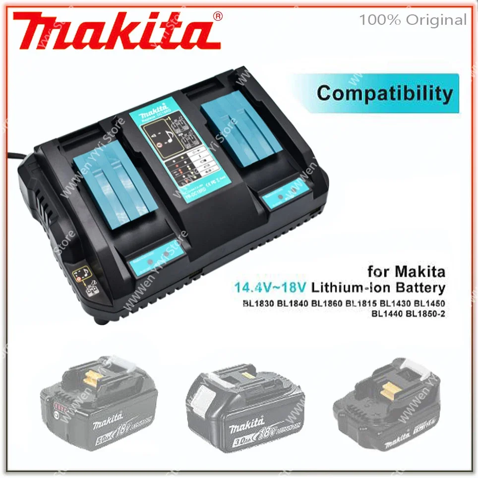 Original makita 14.4V 18V 4A Hot Dual Battery Charger Charging Current BL1830 BL1815 BL1420 DC18RC DC18RD DC18RA Power Tools