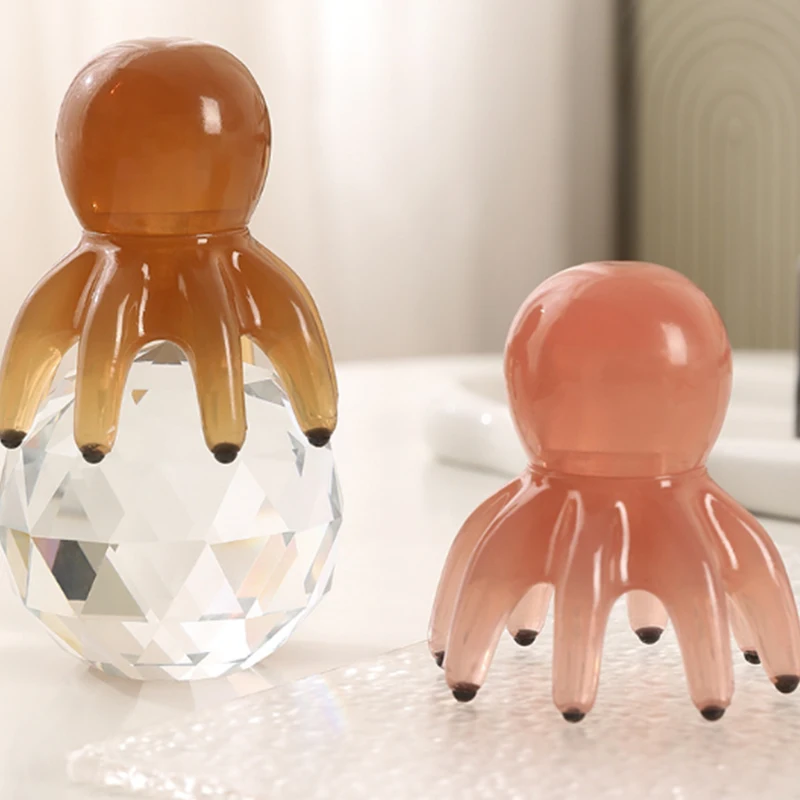 

Jade Octopus Comb Scalp Gua Sha Resin Device 8Claws Therapy Relaxation Tool Portable Hair Care Body Massage